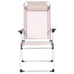 Wyld And Coco Summit Beige Folding Garden Chairs Set Of 2 With Adjustable Backrest - thumbnail 1