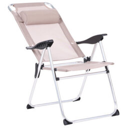 Wyld And Coco Summit Beige Folding Garden Chairs Set Of 2 With Adjustable Backrest - thumbnail 7
