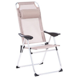 Wyld And Coco Summit Beige Folding Garden Chairs Set Of 2 With Adjustable Backrest - thumbnail 5