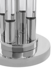 Orsina Contemporary Table Lamp With Tubular Acrylic Base, Nickel Finish Lighting For Living Room, Fabric Shade Lamp - thumbnail 4