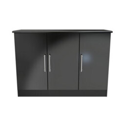 Harrow 3 Door Sideboard In Black Gloss (Ready Assembled) - thumbnail 1
