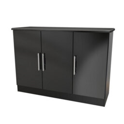 Harrow 3 Door Sideboard In Black Gloss (Ready Assembled) - thumbnail 3