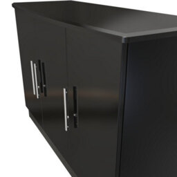 Harrow 3 Door Sideboard In Black Gloss (Ready Assembled) - thumbnail 4