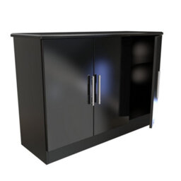 Harrow 3 Door Sideboard In Black Gloss (Ready Assembled) - thumbnail 6