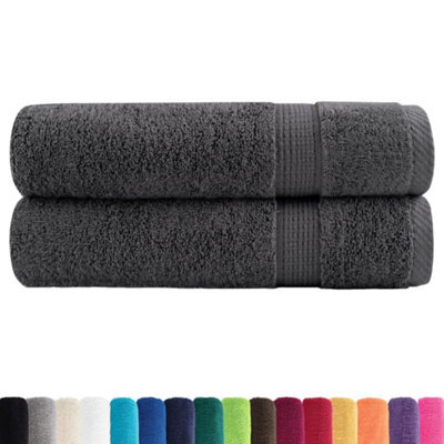 Berkfield Durable Premium Hand Towels Solund 2Pcs Anthracite 50X100Cm 600Gsm