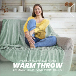 Gc Gaveno Cavailia Fluffy Pop Throw 150X200Cm Duck Egg Lightweight Honeycomb Blanket For Bed Settee Throws For Sofas Couch Chair - thumbnail 6