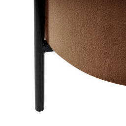 Wyld And Coco Storage Pouffe In Dark Brown Velvet With Pine Wood Base, W37 X D37 X H40Cm - thumbnail 7