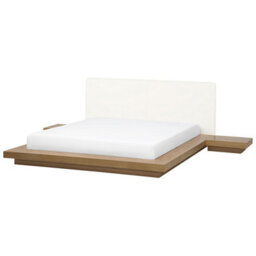Beliani Bed Faux Leather Zen 180 X 200 Cm (Eu Super King) Natural Ash Wood - thumbnail 4