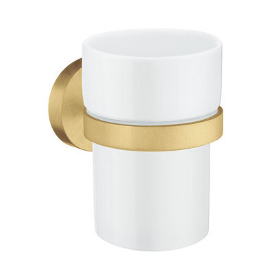 Smedbo Porcelain Tumbler With Non Rust Brass Wall Mount Holder - image 1