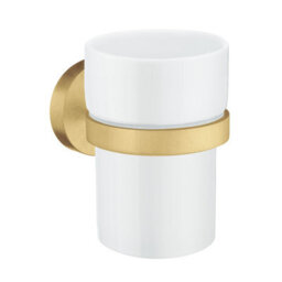Smedbo Porcelain Tumbler With Non Rust Brass Wall Mount Holder