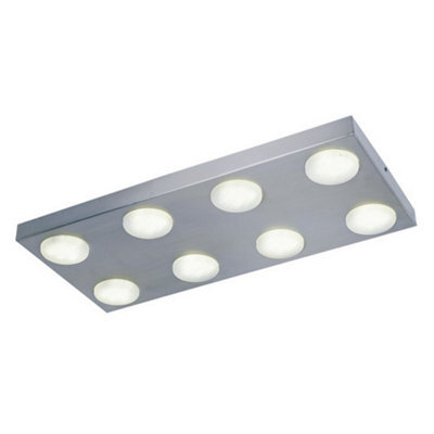Luminosa Lighting Luminosa Kyoto 8 Light Flush Ceiling Light Aluminum