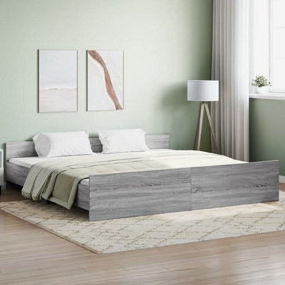 Berkfield Bed Frame With Headboard And Footboard Grey Sonoma 180X200 Cm - image 1