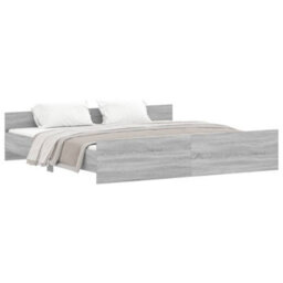 Berkfield Bed Frame With Headboard And Footboard Grey Sonoma 180X200 Cm - thumbnail 2