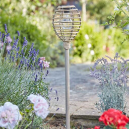 2X Smart Garden Lumina Rattan Post Stake Bollard Ground Path Solar Light Natural - thumbnail 2