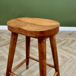 Elm Home And Garden Solid Wooden Kitchen Breakfast Bar Stool 68Cm Dark Oak Finish Fully Assembled Pub Café - thumbnail 4