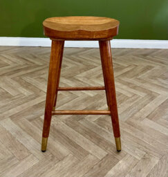Elm Home And Garden Solid Wooden Kitchen Breakfast Bar Stool 68Cm Dark Oak Finish Fully Assembled Pub Café - thumbnail 2
