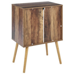 Wyld And Coco Lumahome Sideboard Dark Brown And Grey, Particle Board With Pine Accents, 3 Drawers, W60 X D39 X H82Cm - thumbnail 6