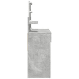 Berkfield Dressing Table With Led Concrete Grey 100X40X130 Cm - thumbnail 6