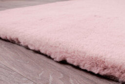 Faux Fur Blush Plain Shaggy Polyester Easy To Clean Rug For Living Room And Bedroom-150Cm X 200Cm - thumbnail 4