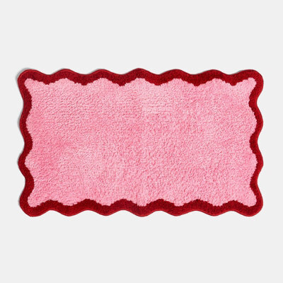 OHS Scallop Edge Tufted Bath Mats Non-Slip Shower Rug - image 1