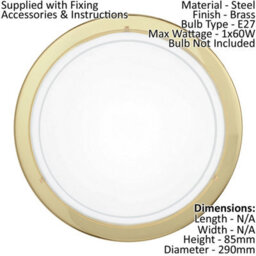 Stylish Wall Flush Ceiling Light With Brass Shade And E27 Bulb - thumbnail 2