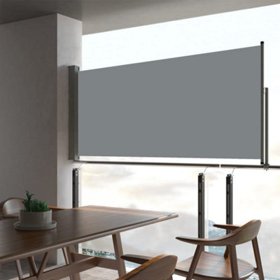 Berkfield Patio Retractable Side Awning 60X300 Cm Grey - image 1