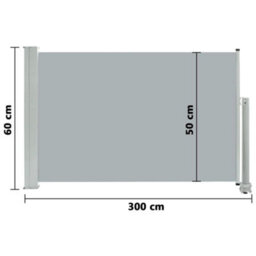 Berkfield Patio Retractable Side Awning 60X300 Cm Grey - thumbnail 8