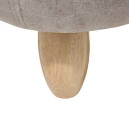 Beliani Rhino Stool With Hidden Storage, Light Grey Faux Leather, Rubberwood Legs - 60 X 32 X 35 Cm - thumbnail 9