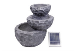 Gardenwize Garden Outdoor Solar Powered Three-Tiered Rock Water Fountain Feature - thumbnail 1
