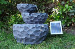 Gardenwize Garden Outdoor Solar Powered Three-Tiered Rock Water Fountain Feature - thumbnail 3