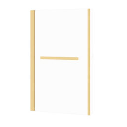 Royal Bathrooms 1400mm L-Shaped Brushed Brass Shower Fixed Bath Screen With Towel Rail & Panel 6mm Tempered Safety Glass - thumbnail 4