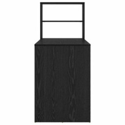 Berkfield Modern Desk With Storage Black Oak 113X54X120 Cm Engineered Wood - thumbnail 6