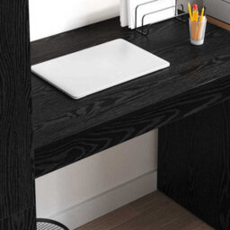 Berkfield Modern Desk With Storage Black Oak 113X54X120 Cm Engineered Wood - thumbnail 4