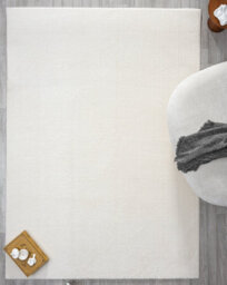 Comfy Washable Low Pile Living Room Area Rug - Anti-Slip Felt Backing Cream 200Cm X 280Cm - thumbnail 6