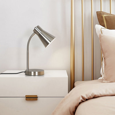 GoodHome Hetange Retro Satin Nickel Table Lamp - image 1