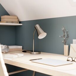 GoodHome Hetange Retro Satin Nickel Table Lamp - thumbnail 7