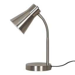 GoodHome Hetange Retro Satin Nickel Table Lamp - thumbnail 3