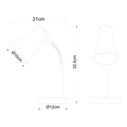 GoodHome Hetange Retro Satin Nickel Table Lamp - thumbnail 9