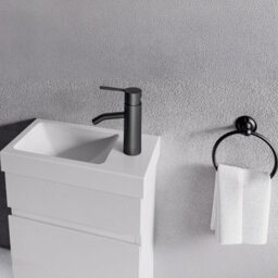 Plum&clay Romeo Matt White Floorstanding Cloakroom Vanity Unit With Basin (W)390mm - thumbnail 3