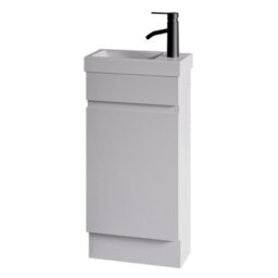 Plum&clay Romeo Matt White Floorstanding Cloakroom Vanity Unit With Basin (W)390mm - thumbnail 5