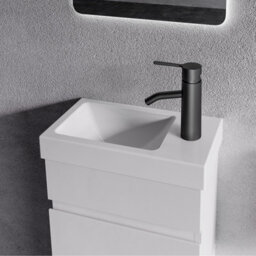 Plum&clay Romeo Matt White Floorstanding Cloakroom Vanity Unit With Basin (W)390mm - thumbnail 4