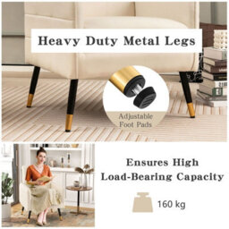 Gainoom Modern Upholstered Sofa Chair Linen Fabric Accent Armchair Leisure Lounge Chair - thumbnail 8