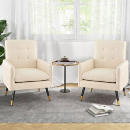 Gainoom Modern Upholstered Sofa Chair Linen Fabric Accent Armchair Leisure Lounge Chair - thumbnail 5