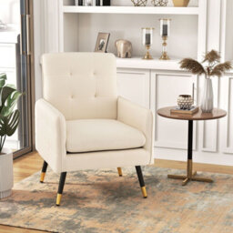 Gainoom Modern Upholstered Sofa Chair Linen Fabric Accent Armchair Leisure Lounge Chair - thumbnail 4