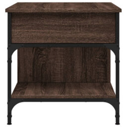 Berkfield Coffee Table Brown Oak 70X50X50 Cm Engineered Wood And Metal - thumbnail 6