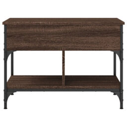 Berkfield Coffee Table Brown Oak 70X50X50 Cm Engineered Wood And Metal - thumbnail 5