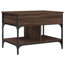 Berkfield Coffee Table Brown Oak 70X50X50 Cm Engineered Wood And Metal - thumbnail 7