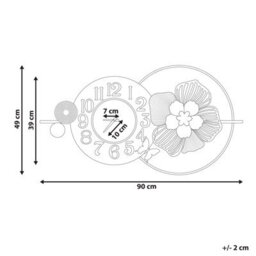 Wyld And Coco Blue Iron Frame Wall Clock 90 X 49 Cm - Black Spade Hands, Arabic Numerals, Modern Rectangular Design - thumbnail 4
