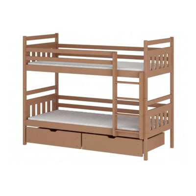 Arte Adas Cinnamon 90 X 190Cm Bunk Bed With Storage - Foam/bonnell Mattresses Included - image 1