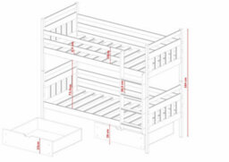 Arte Adas Cinnamon 90 X 190Cm Bunk Bed With Storage - Foam/bonnell Mattresses Included - thumbnail 2